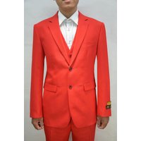 Red Slim Fit Suit with 2 Button Closure — Mens Suits & Blazers