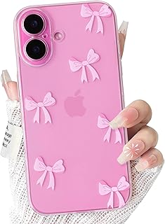 NITITOP Étui iPhone 16 Plus Design Transparent Nœud Papillon pour Femmes — Coque de téléphone