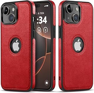 Luxury Leather Business Phone Case for iPhone 15 - Red
