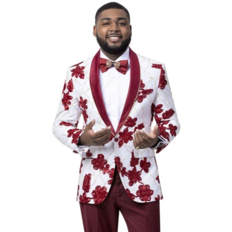 Tuxedo Burgundy Groomens pour hommes — Costumes et vestons pour hommes