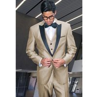 Men's Tan Slim Fit Tuxedo with Two Buttons