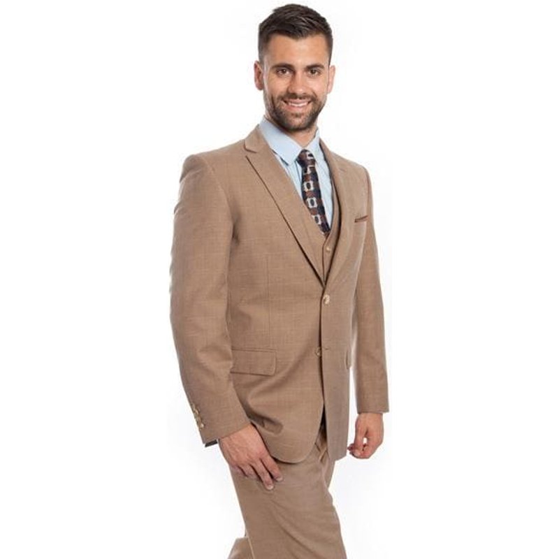 Tuxedo pour hommes en tan ajusté avec deux boutons — Costumes et vestons pour hommes