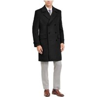 AlbertoNardoniStore Men's Black Wool Peacoat — Winter Jacket Men