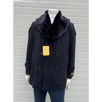 Manteau Peacoat en Laine Noire pour Hommes AlbertoNardoniStore — Veste d'hiver Hommes