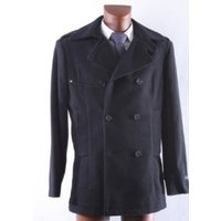 Men's Double Breasted Black Wool Winter Coat