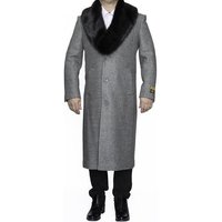 Manteau en vison pour hommes avec fermeture à 3 boutons et col châle