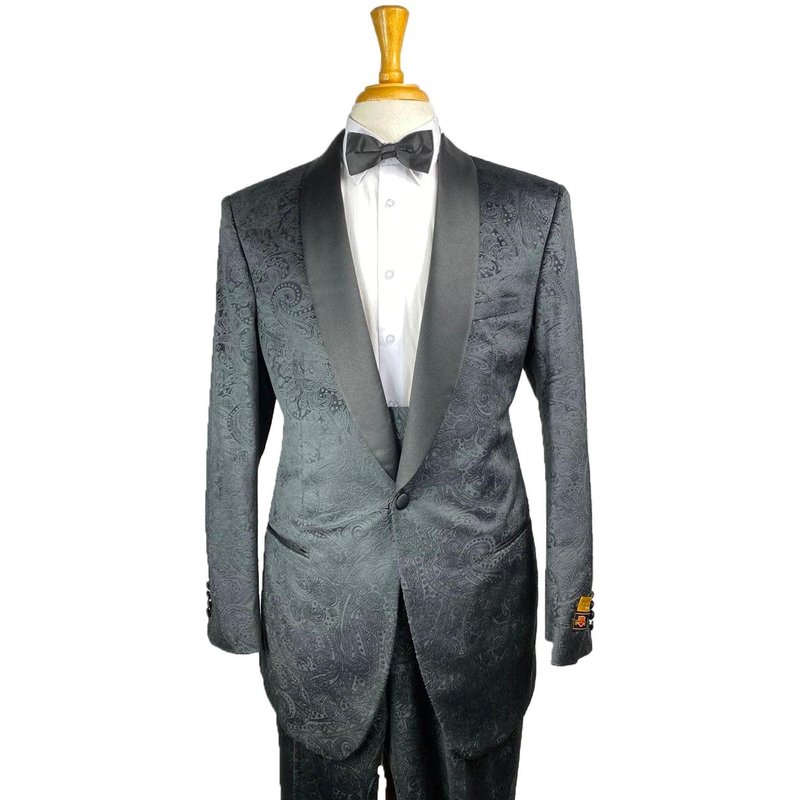 Costume floral noir pour homme - Un bouton - Alberto Nardoni — Costumes et vestons pour hommes