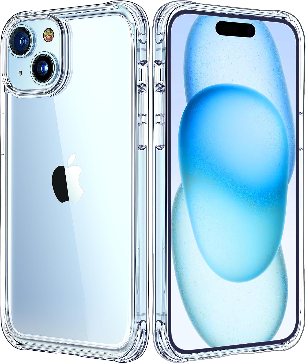 Coque transparente Mkeke pour iPhone 15 avec protection militaire — Coque de téléphone