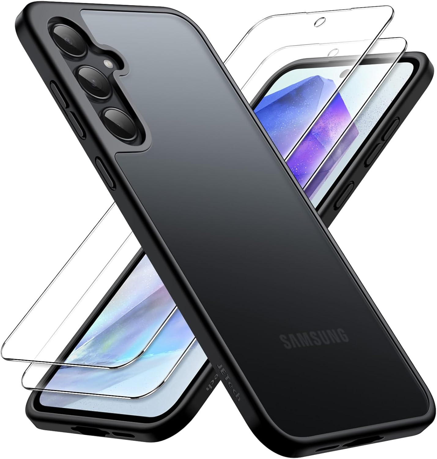 Étui JETech pour Samsung Galaxy A55 5G avec 2 Protecteurs d'Écran — Coque de téléphone