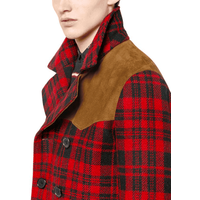 Manteau de tourbe en laine à carreaux de laine pour hommes — Veste d'hiver Hommes