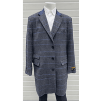 Men's Gray Plaid Peacoat - Wool Checkered Overcoat — Winter Jacket Men