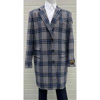 Alberto Nardoni Men's Gray Plaid Peacoat
