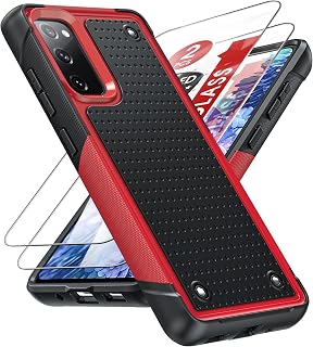LeYi Galaxy S20 FE 5G Case with Screen Protectors, Red