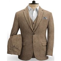 Veste en Tweed Brun - Style à Deux Boutons