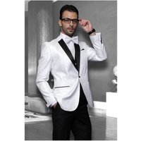 Veste de sport blanche pour homme avec motif floral et brillant