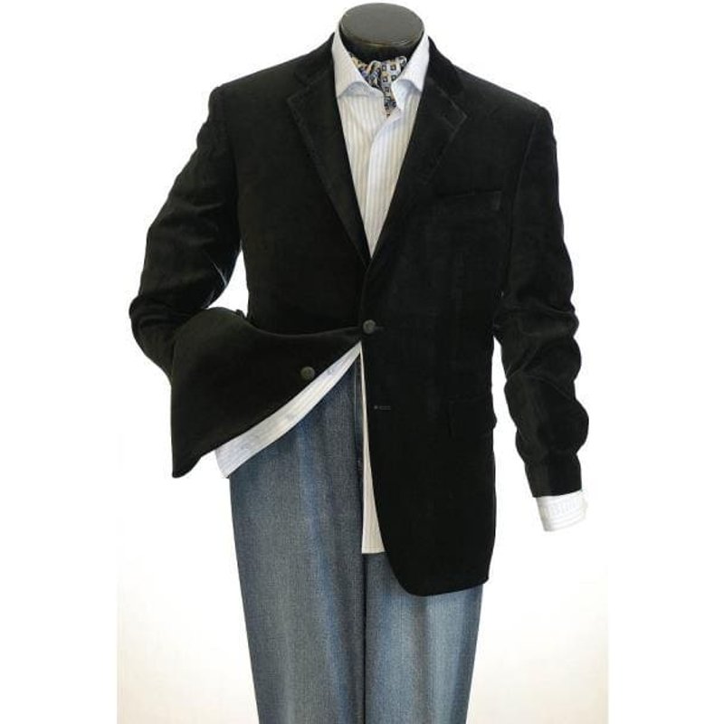 Big And Tall Men's Black Velvet Blazer Jacket — Mens Suits & Blazers