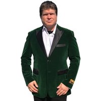 Blazer en Velours pour Hommes Grande Taille - Manteau Sport Vert