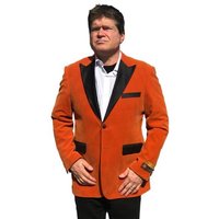 Blazer à Revers Satin Orange pour Hommes Alberto Nardoni