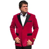 Blazer en Velours Fuchsia pour Hommes Grande Taille