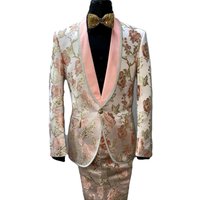 Blush Vienna Double Breasted Men's Suit with Black Shawl Lapel — Fashion Accessories