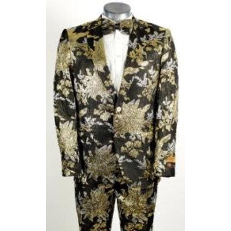 Tuxedo Noir et Or pour Hommes Alberto Nardoni — Costumes et vestons pour hommes