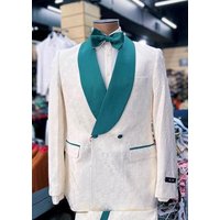 Tuxedo vert sauge avec nœud papillon