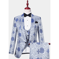 Royal Blue and Silver Tuxedo — Mens Suits & Blazers
