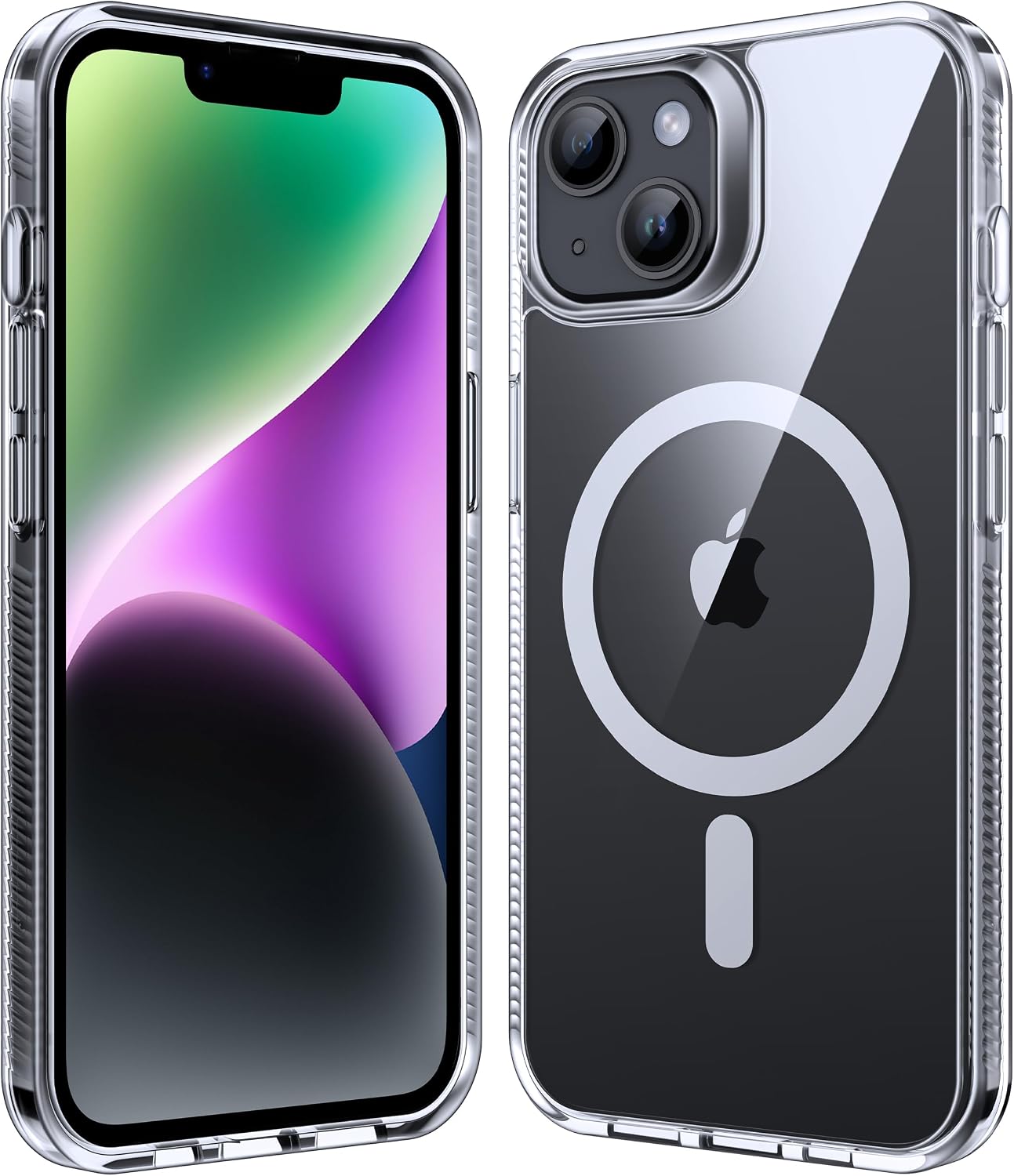 Étui Magnétique Transparent Supdeal pour iPhone 13/14 avec Compatibilité MagSafe — Coque de téléphone