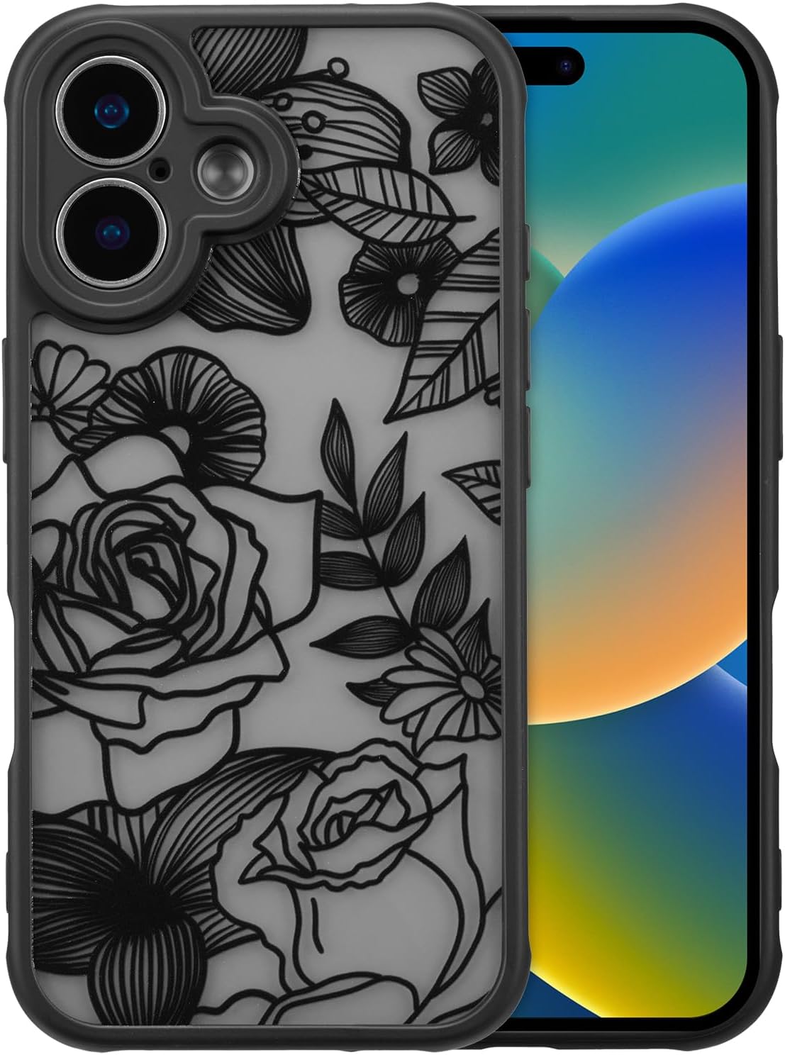 XIZYO étui iPhone 17, design floral rose étui mince et antichoc — Coque de téléphone