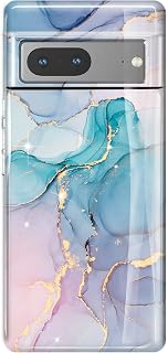 luolnh Pixel 7 Case - Marble Glitter Soft Silicone Rubber Bumper — Phone Case