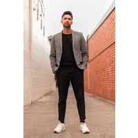 Veste de Costume Slim Fit à Revers Satiné - Gris — Costumes et vestons pour hommes