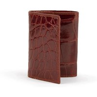 AlbertoNardoniStore Men's Alligator Trifold Wallet in Cognac