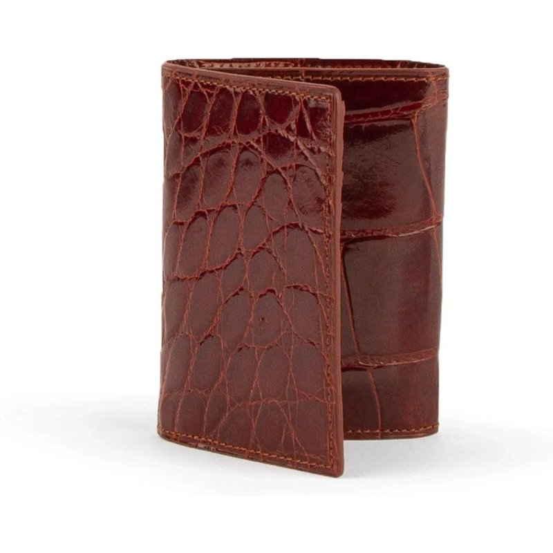 Portefeuille Trifold en Alligator pour Hommes Cognac - AlbertoNardoniStore — Portefeuille Homme