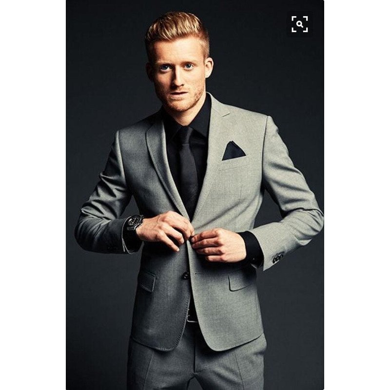 Men's Light Grey and Black Suit with Shirt and Vest — Mens Suits & Blazers