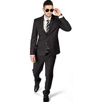 Pantalons à Rayures Noirs Ajustés pour Hommes AlbertoNardoniStore