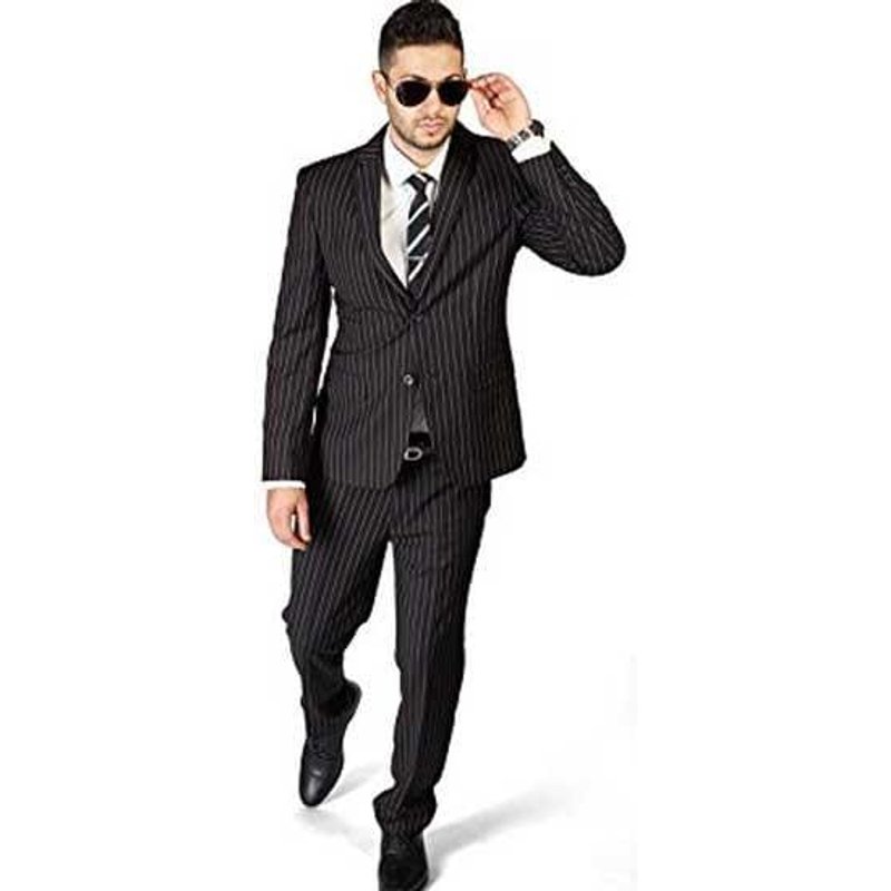 Pantalons à Rayures Noirs Ajustés pour Hommes AlbertoNardoniStore — Accessoires de mode