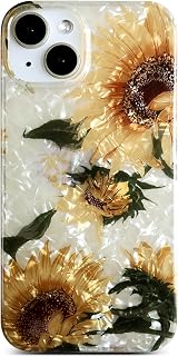 Qokey Clear Slim Fit Case for iPhone 14/13 6.1 inch with Sunflower Design