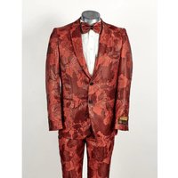 Costume en Paisley Rouge pour Homme Alberto Nardoni