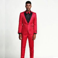 Costume en Paisley Rouge pour Hommes Alberto Nardoni — Costumes et vestons pour hommes