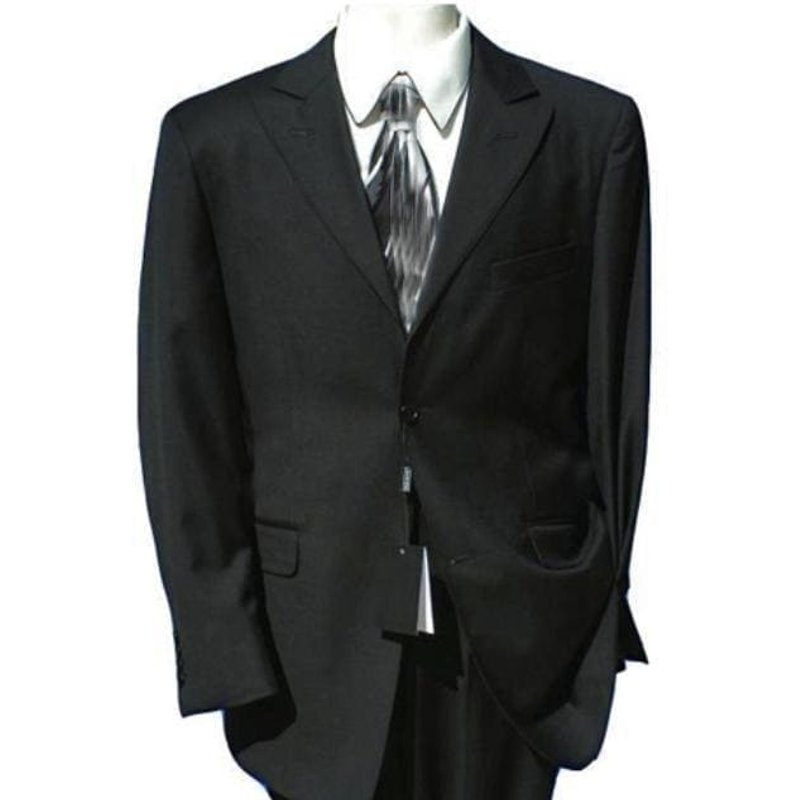 Costume noir pour homme avec col à revers et fermeture à deux boutons — Costumes et vestons pour hommes