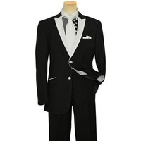 Veste de costume noire à revers en pointe pour homme