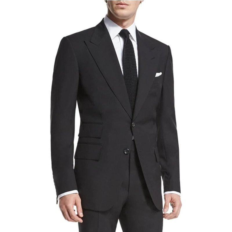 Alberto Nardoni Men's Black Peak Lapel Suit — Mens Suits & Blazers