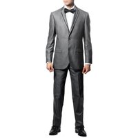 Costume pour hommes gris et noir - Tuxedo gris en deux pièces