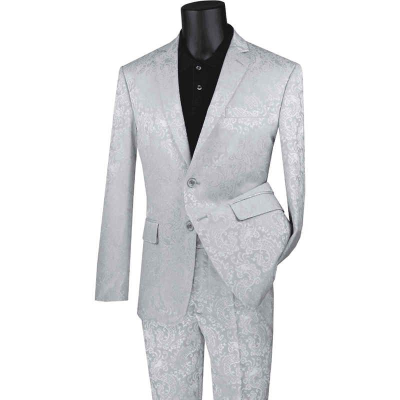 Veste de soirée ajustée en paisley argenté pour homme Alberto Nardoni — Costumes et vestons pour hommes
