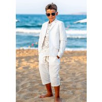 Boys White Linen Suit