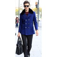 Manteau Peacoat Bleu Royal pour Homme AlbertoNardoniStore — Veste d'hiver Hommes