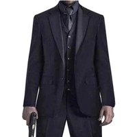 Mens John Wick Vested Black Suit Package with Shirt and Tie — Mens Suits & Blazers