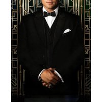 Alberto Nardoni Men's Great Gatsby Vested Tuxedo in Black
