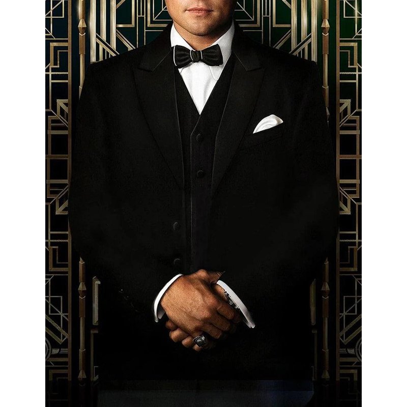 Alberto Nardoni Tuxedo Vested Great Gatsby pour hommes en noir — Costumes et vestons pour hommes