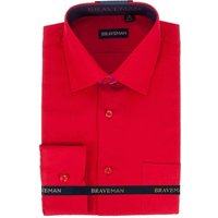 Alberto Nardoni Mens Slim Fit Dress Shirt in Red